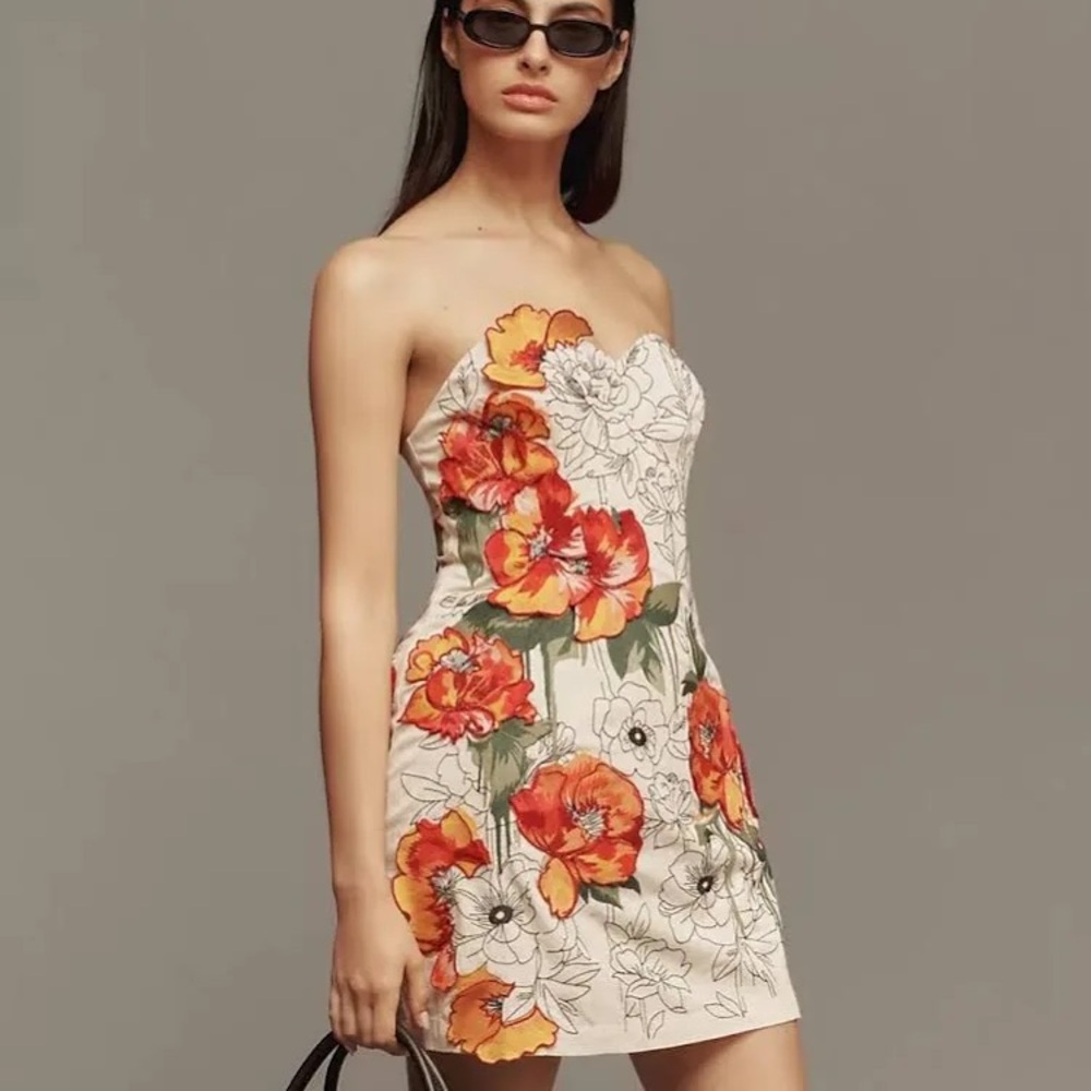 Anthropologie Sweetheart Mini Embellished Dress